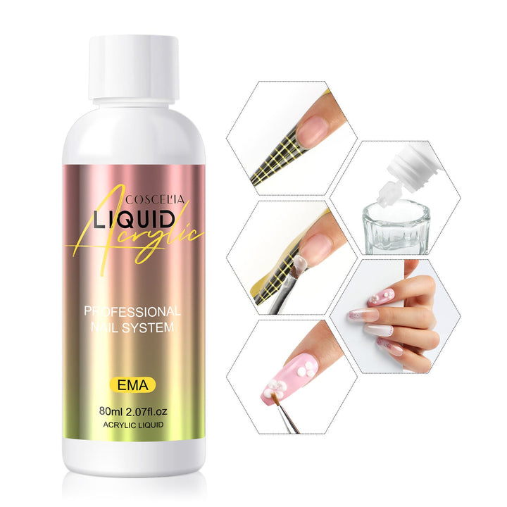 COSCELIA Acrylic Nail Kit – Salon Extensions, No UV Lamp