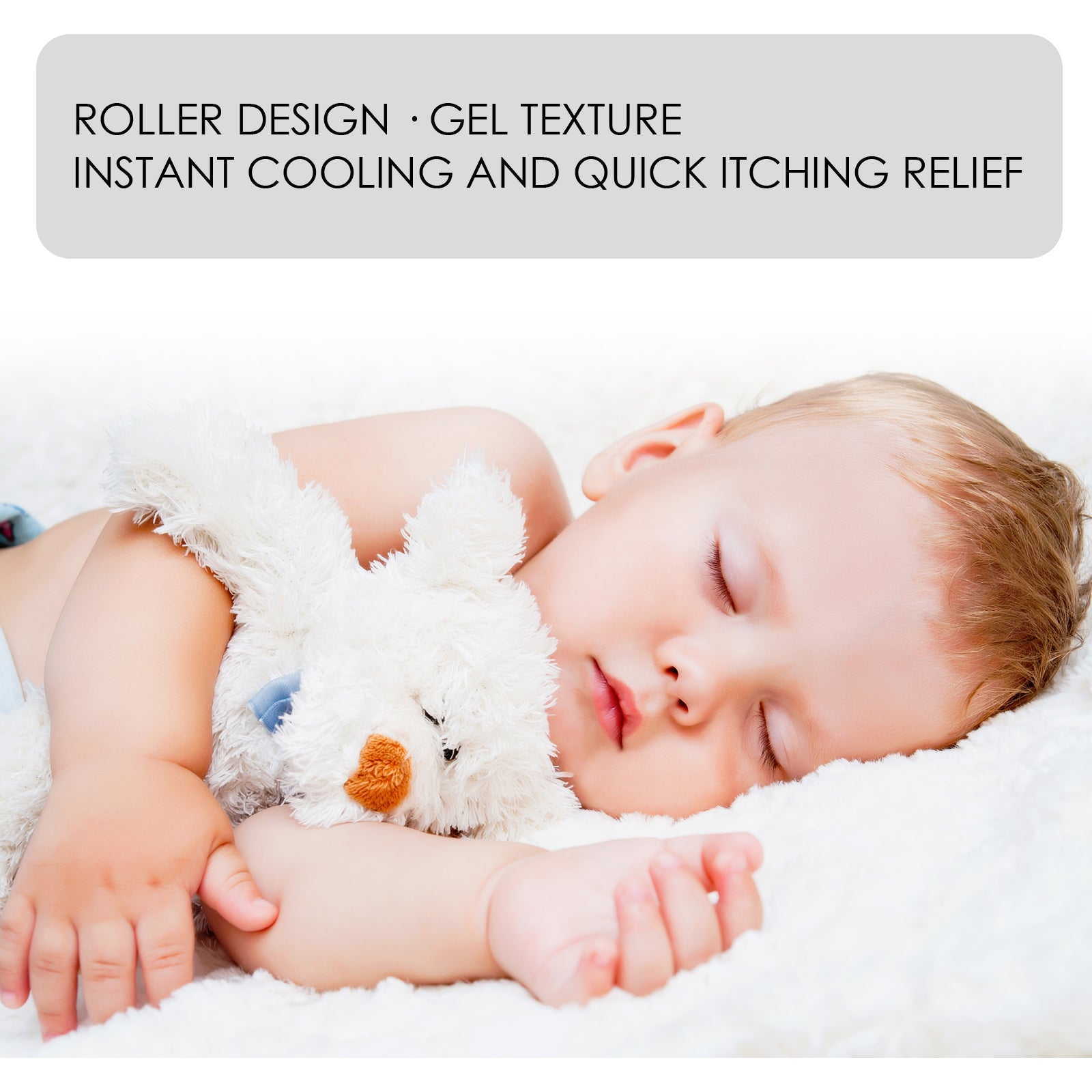 Sleeping baby hugging white stuffed animal, demonstrating comfort and restful state
