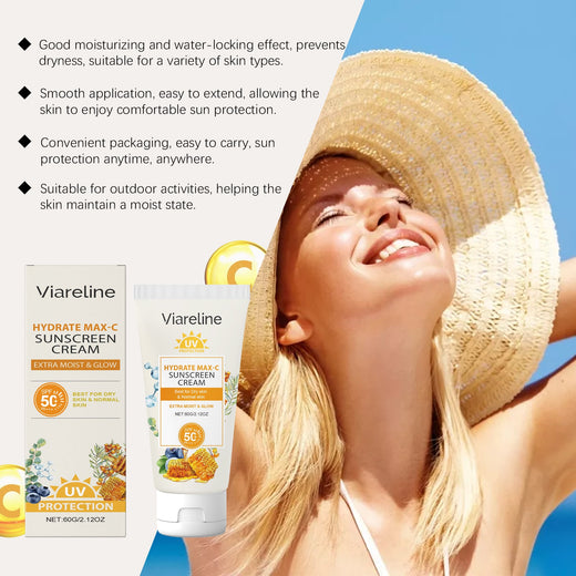 SPF 50+ Hydrating Face Cream With Glow, No White Cast
