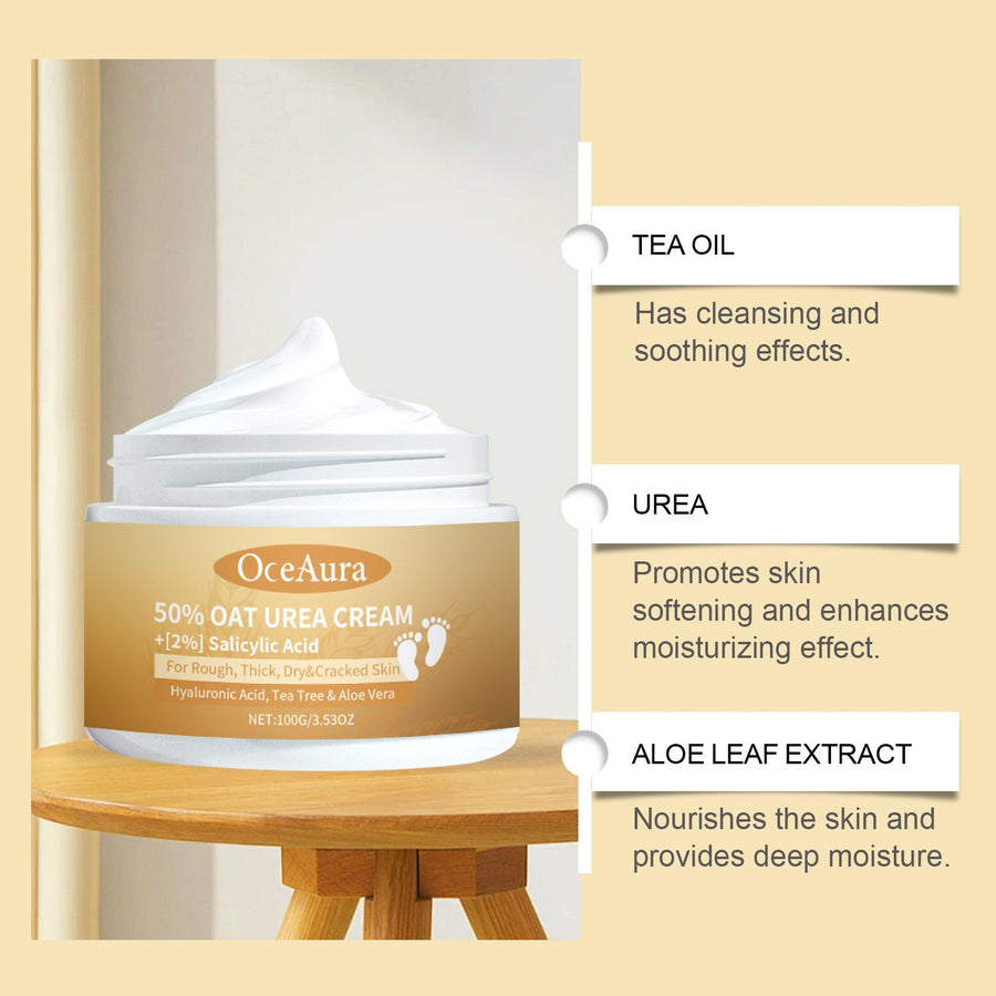 Oat Urea Cream for Rough, Dry, Cracked Skin Relief