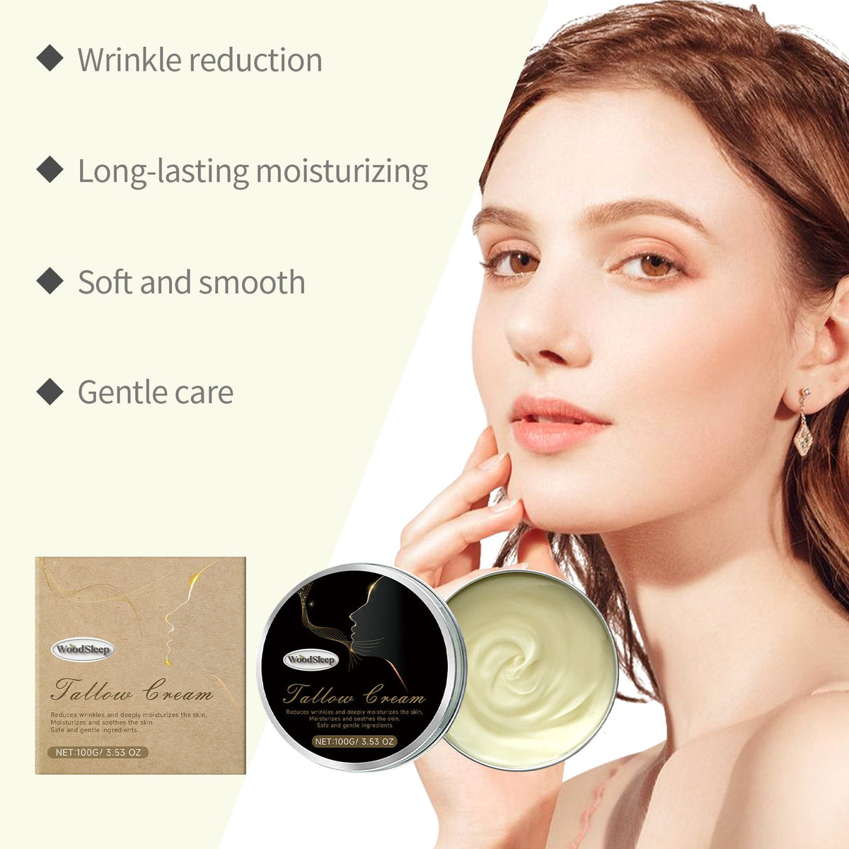 Grass Fed Tallow Face Cream for Fine Lines & Dryness
