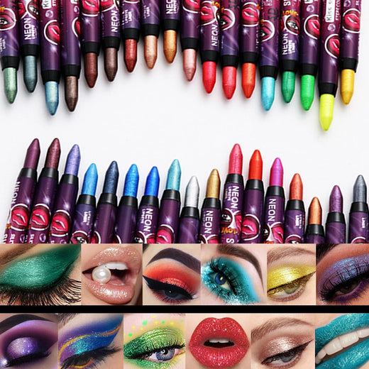 Eye and Lip Pencil Set: 36 Glitter Shades, 2-in-1