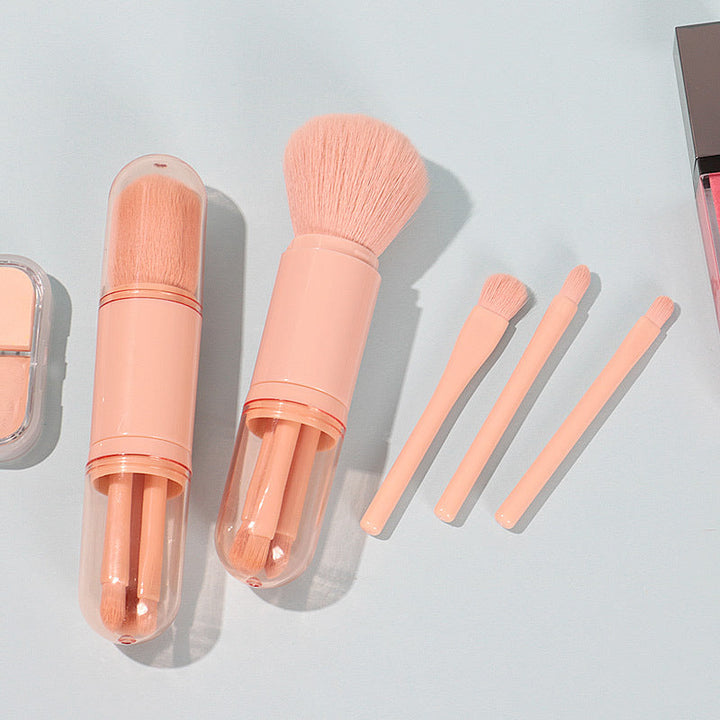 4-in-1 Makeup Brush Set for Easy Travel Makeup Touch-Ups