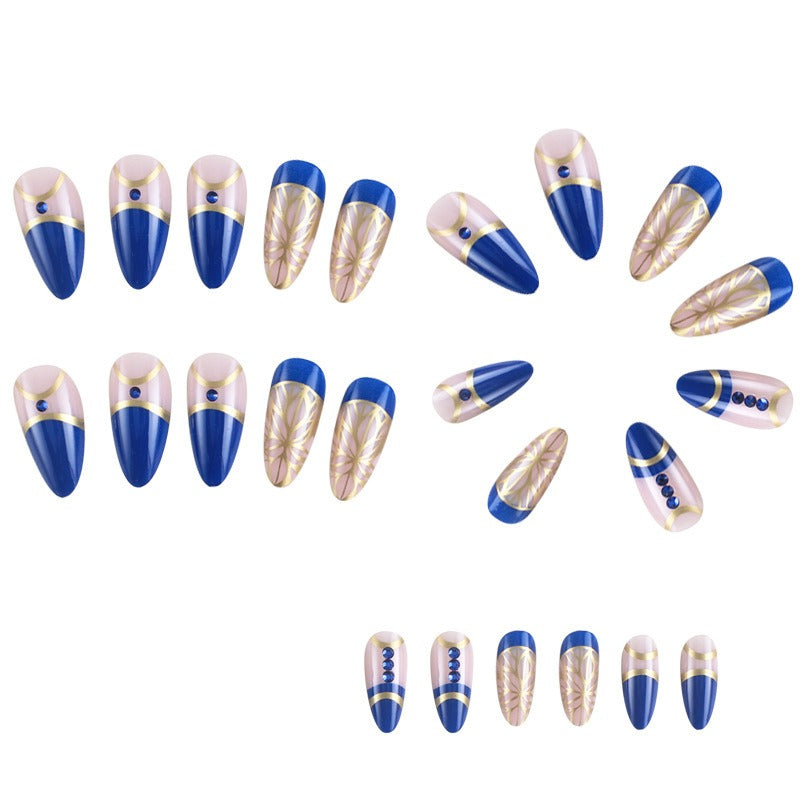 Palace Diamond Press-On Nails — 24-Piece Gold Foil Set