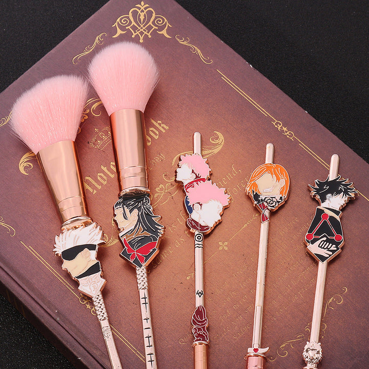 Jujutsu Kaisen Makeup Brush Set — 5 Enamel Character Brushes