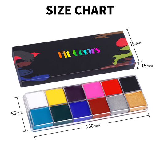 Face And Body Paint Palette With 12 Vibrant Colors