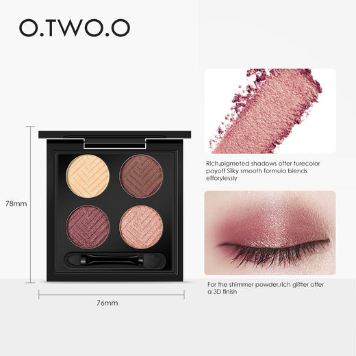 4-Color Eyeshadow Palette for Dimensional Eye Makeup