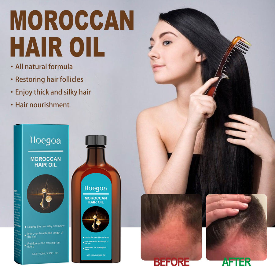 Moroccan Hair Oil for Silky, Shiny, Fuller-Looking Hair