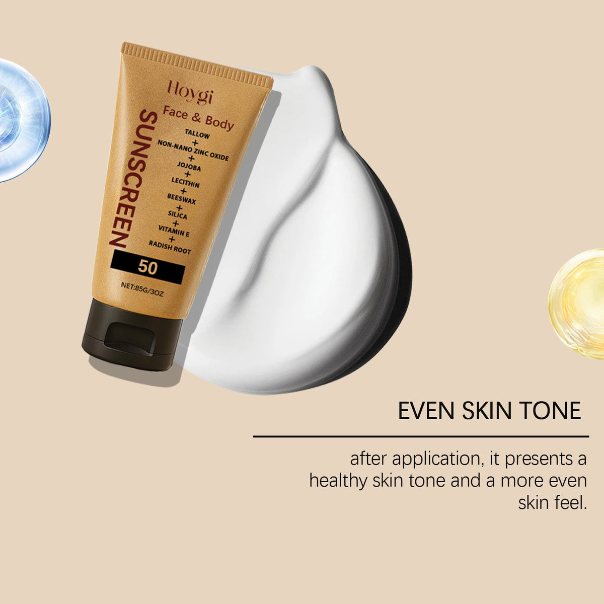 SPF 50 Mineral Sunscreen Cream Non-Greasy Under Makeup