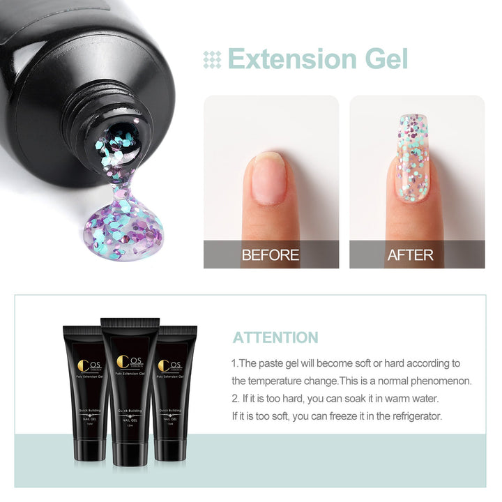 Poly Extension Glitter Gel — Salon Nail Extensions at Home