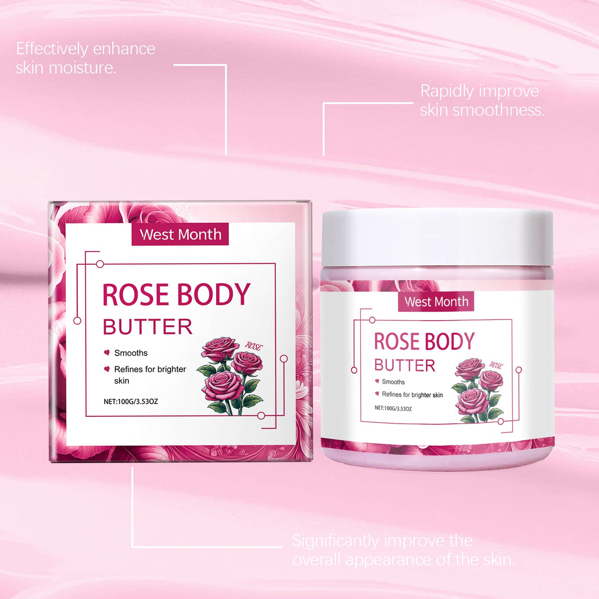 Rose Body Butter for Smooth, Hydrated-Looking Skin
