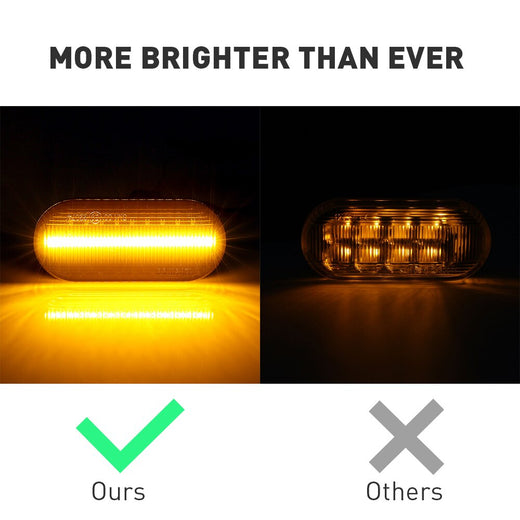 Amber Sequential LED Side Markers for VW Seat Skoda Ford —