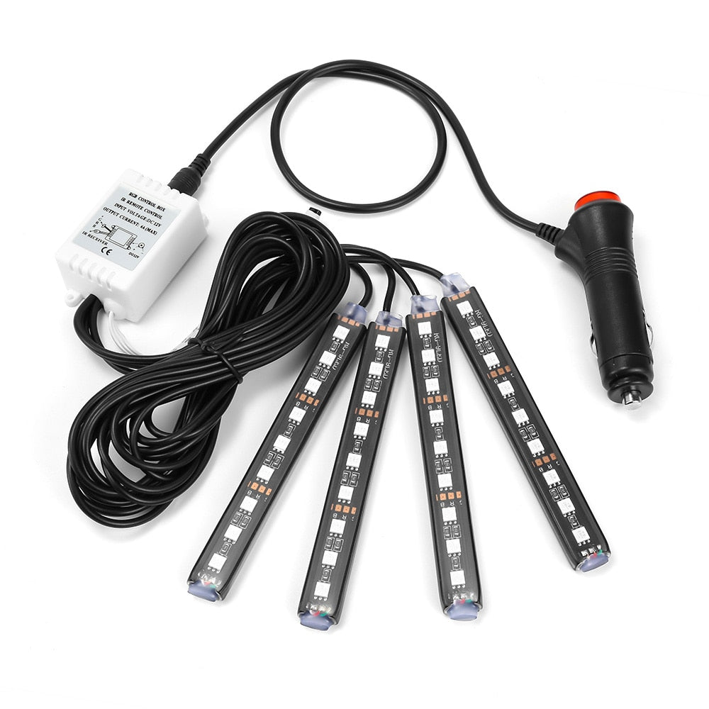 4pcs Car RGB LED Strip Light LED Strip Lights Colors Car Sty
