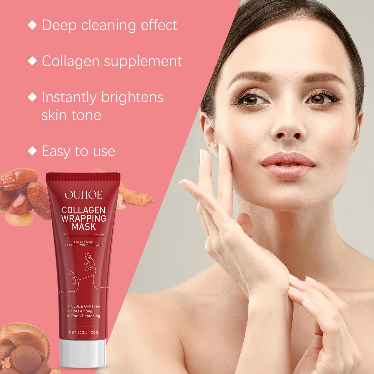 Red Lactose Collagen Mask — Instant Lifting, Firming