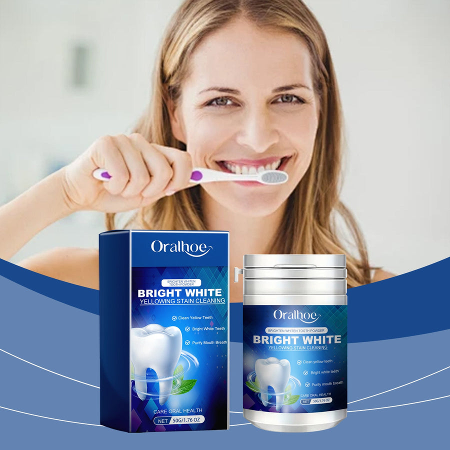 Teeth Whitening Powder — Remove Yellow Stains & Brighten Smile