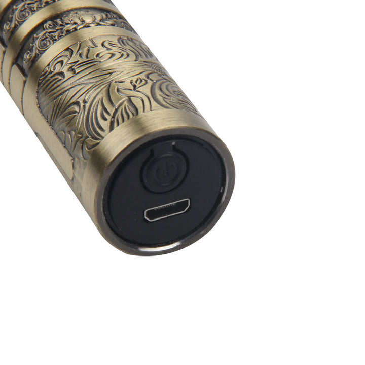 Electric Hair Clipper — Carved Brass & Cordless Rechargeable