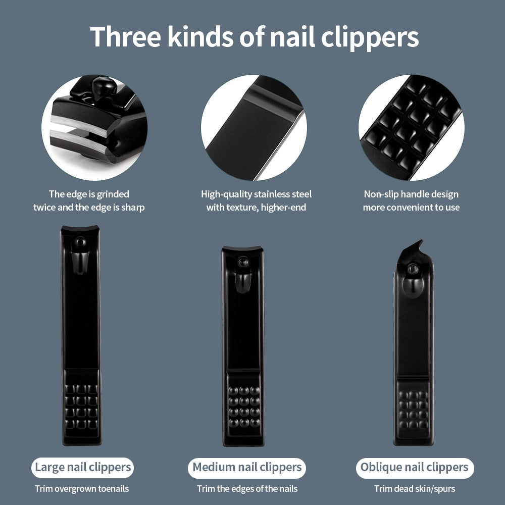 18-Piece Stainless Steel Nail Kit — Manicure & Pedicure Set