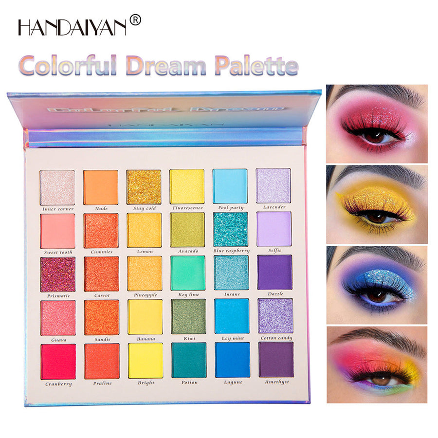 30-Color Rainbow Eyeshadow Palette With 3 Finishes