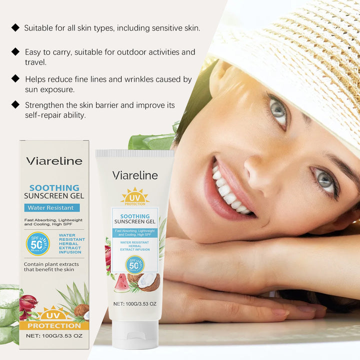 SPF 50+ Soothing Sunscreen Gel for Sensitive Skin