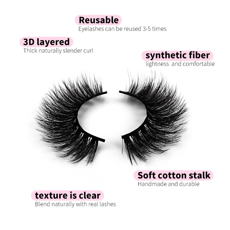 False Eyelashes, 3D Faux Mink Lightweight Volume