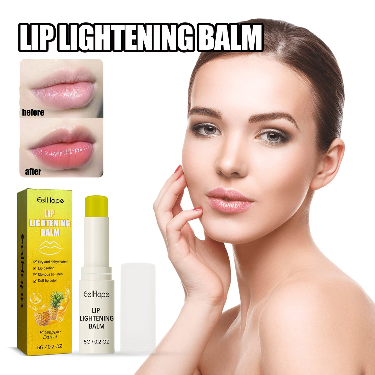 Pineapple Lip Balm for Dark, Dry, Cracked Lips