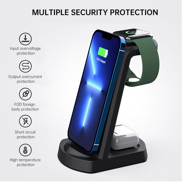 3-in-1 Wireless Charger Dock for Phone, Watch & Buds
