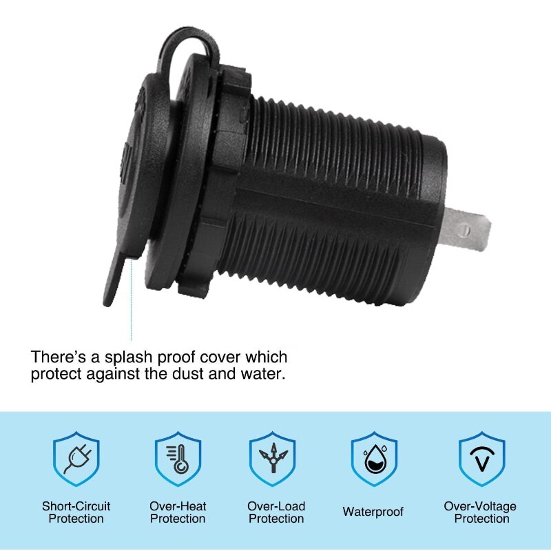 Cigarette Lighter Socket Adapter 12V-24V Waterproof