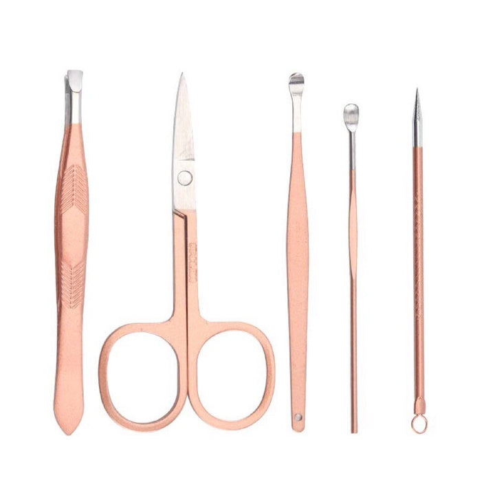 Rose Gold Manicure Set — 16-Piece Nail Kit for Salon