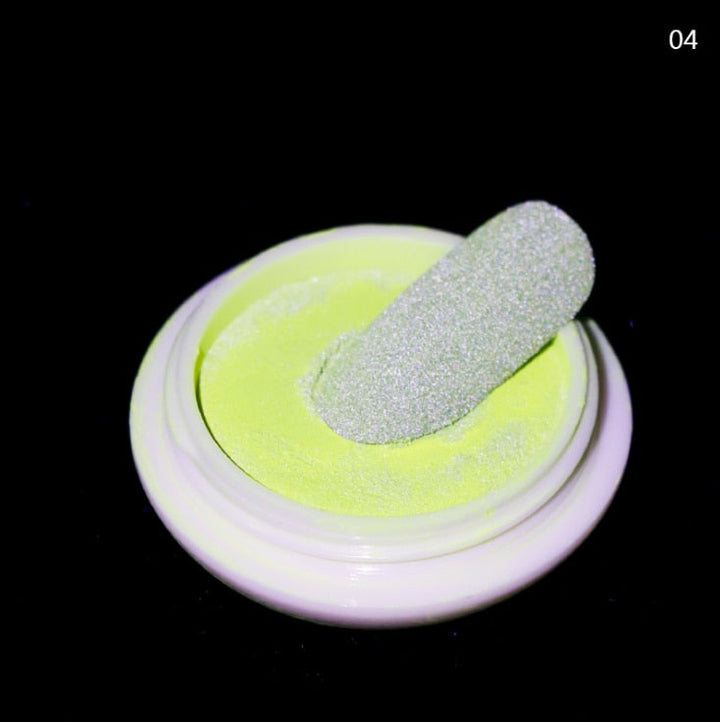 Reflective Nail Glitter Powder — Glow-in-the-Dark Disco Shine