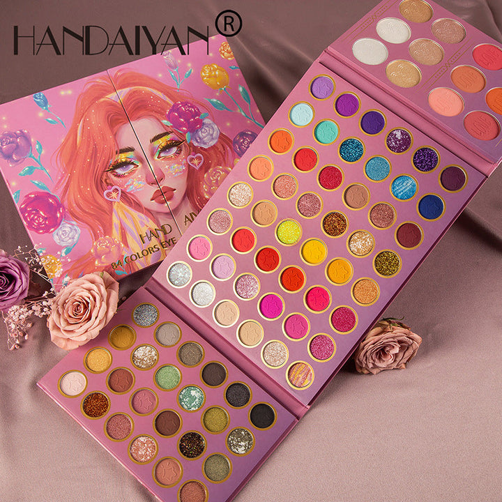 84-Color Makeup Palette for Eye, Blush & Highlight