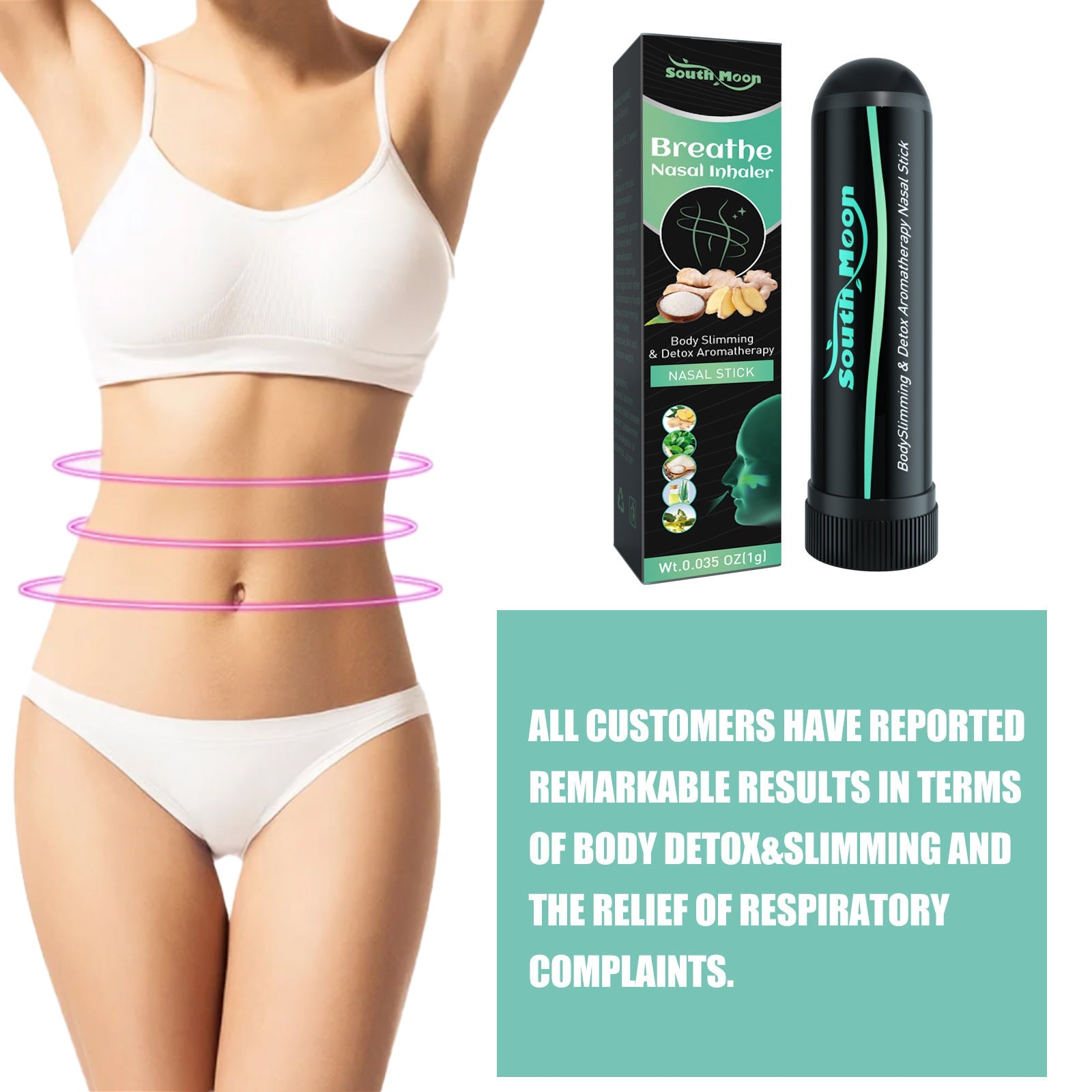 Female body transformation showing slimmer legs and waist; woman with surgical markings indicating body contouring areas; claims of fat-burning and body slimming