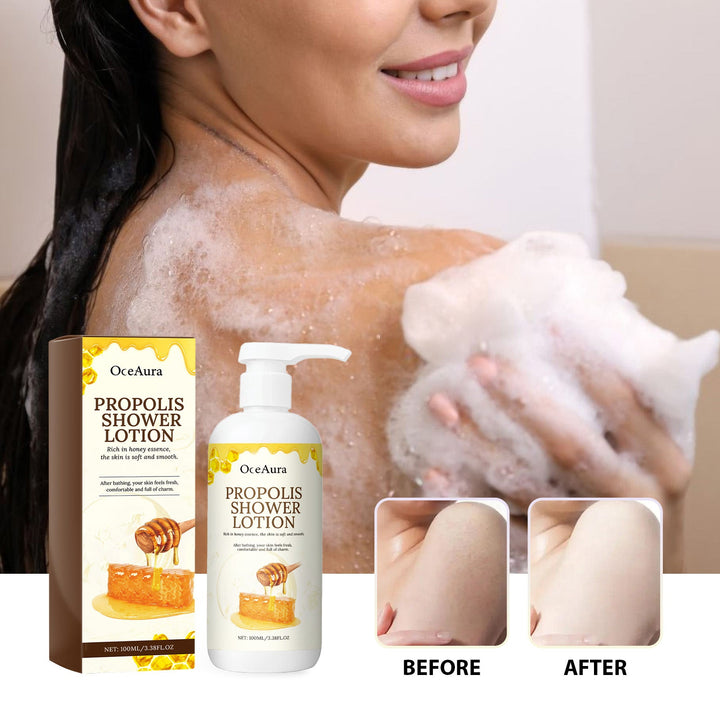 Propolis Honey Shower Lotion for Soft, Exfoliated Skin