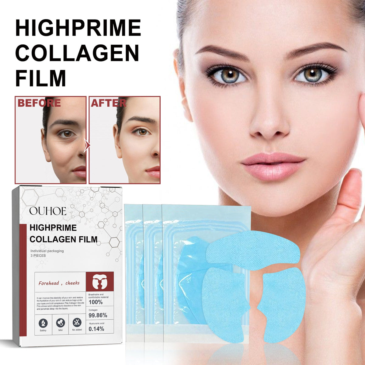 Collagen Film Face Mask for Wrinkles, Bags & Dark Circles