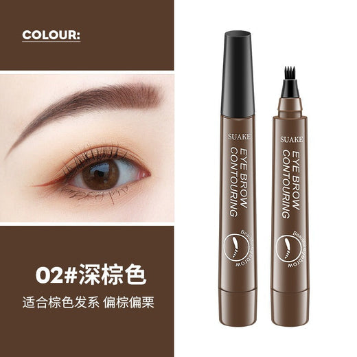 Four-Prong Eyebrow Pen for Natural, Waterproof Brows