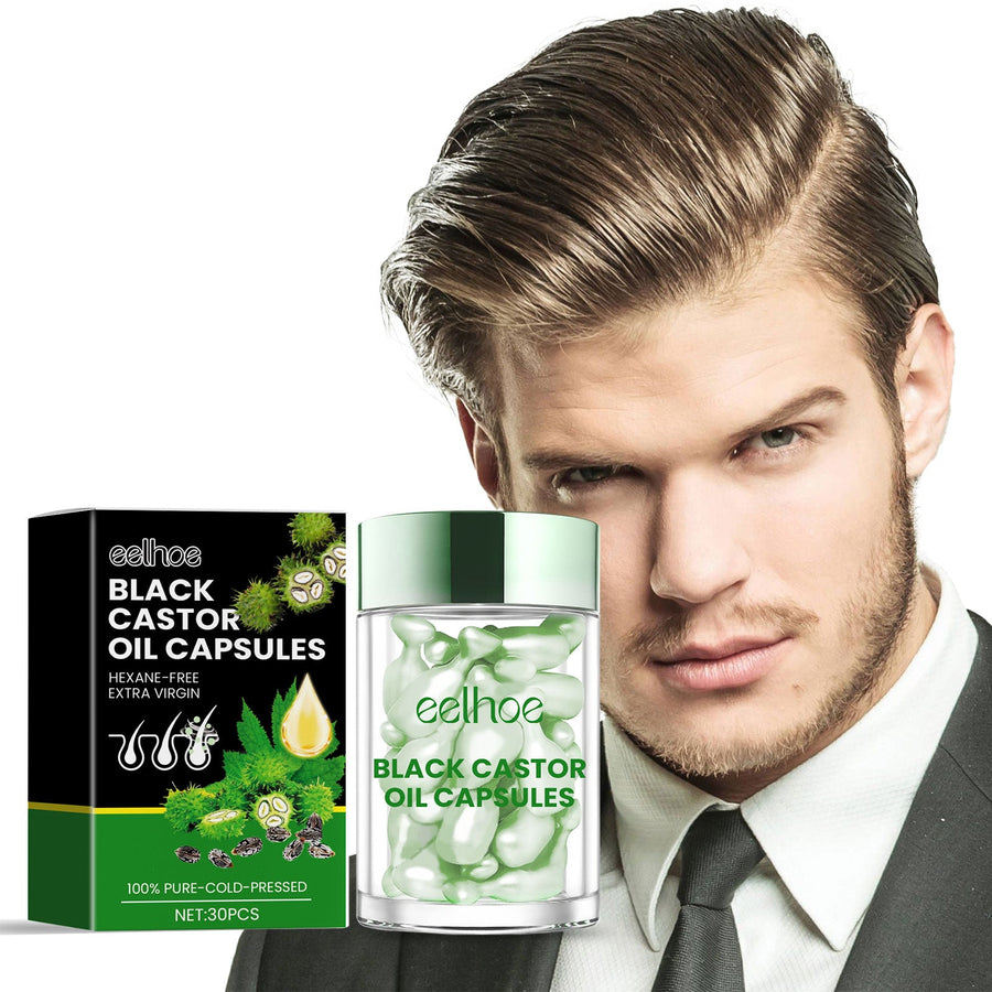 Black Castor Oil Capsules for Softer, Glossier Hair
