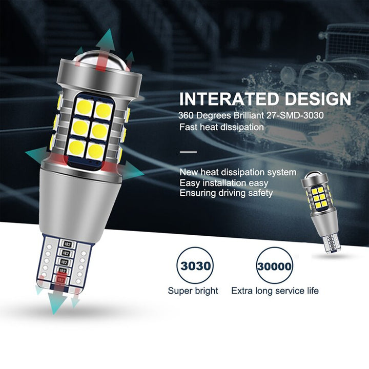 T15 LED Bulb — 360° Backup Lights 30,000h, CANbus‑Free