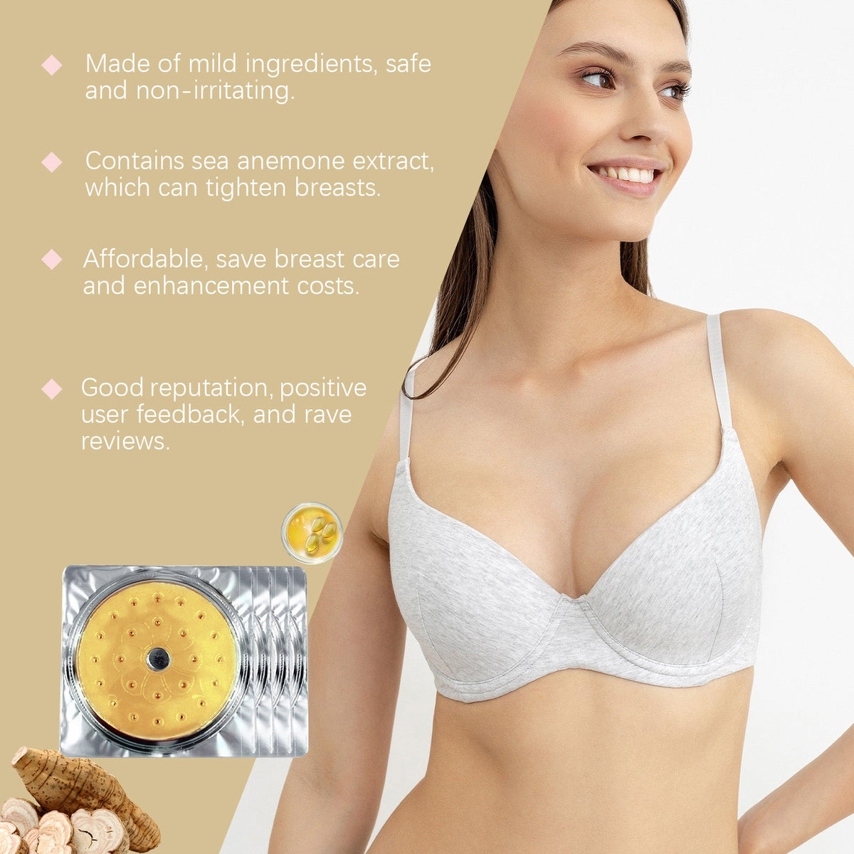 Breast Care Patch with Sea Anemone Extract for Firming