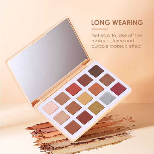 15-Color Eyeshadow Palette for Warm, Lasting Looks