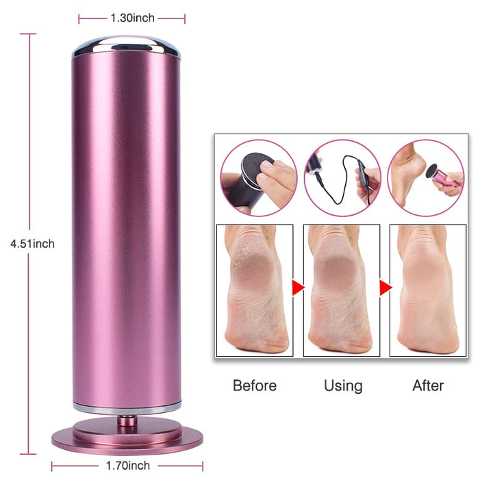 Electric Pedicure File — Removes Calluses with 600 RPM & 60
