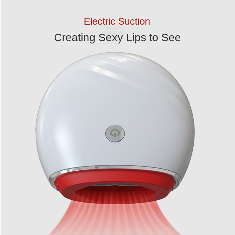 Close-up of device bottom showing red silicone suction cup with radiating lines indicating electrical pulsing action