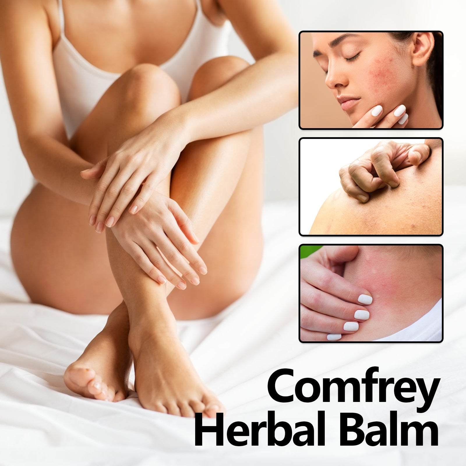 Sleeping infant with visible bug bite being treated with the herbal balm stick
