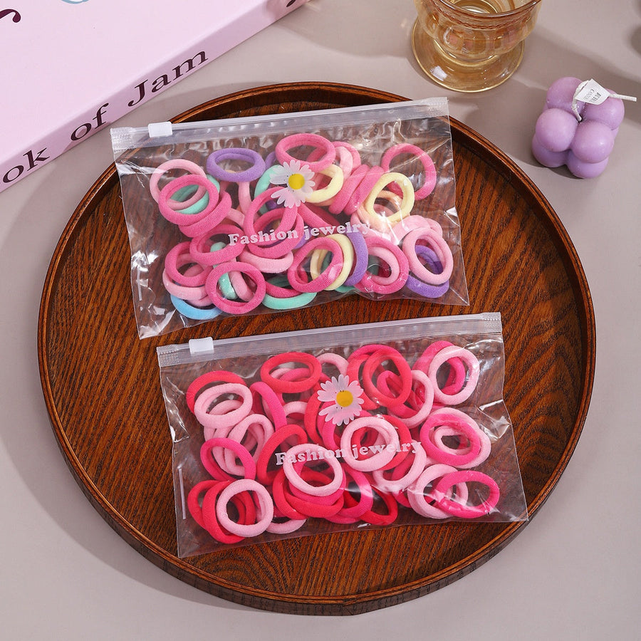 Children's Hair Loops: 50 Colorful 3cm Hair Ties