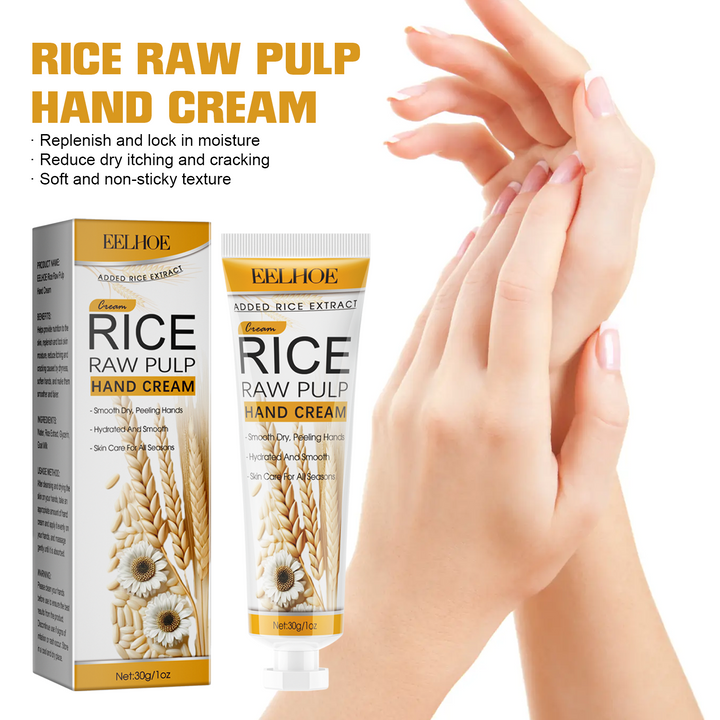 Rice Raw Pulp Hand Cream for Dry, Cracked Hands