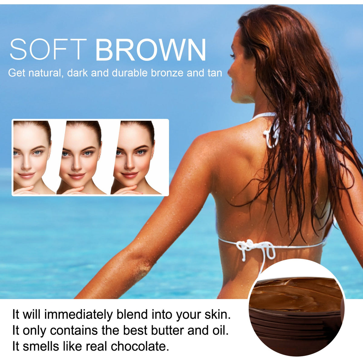 OUHOE Soft Brown Self-Tanning Cream — Dark, Durable Tan