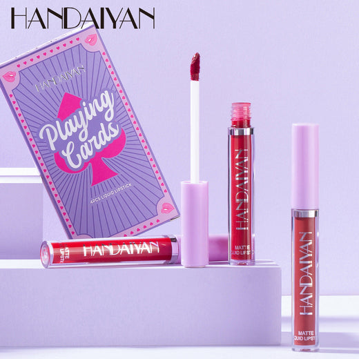 Matte Liquid Lipstick Set of 4 | Nude, Berry & Red