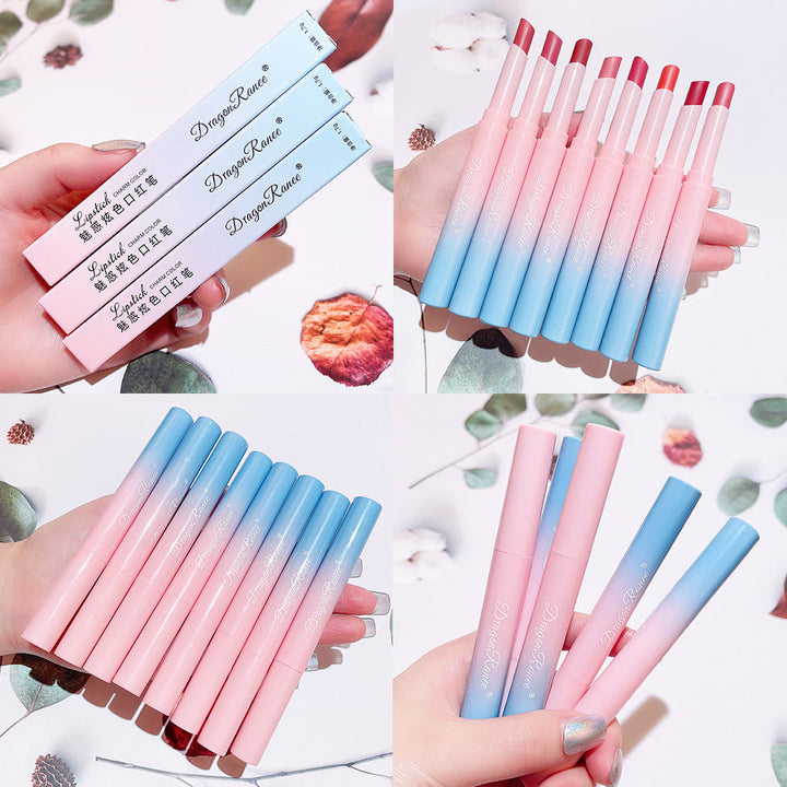 Automatic Rotating Lipstick Pen Matte Lip Color Set