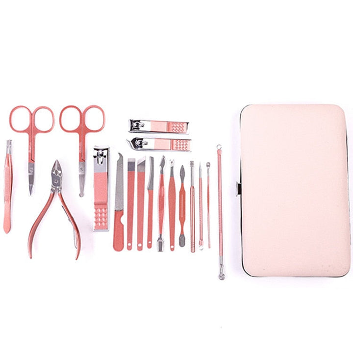 18pc Rose-Gold Manicure & Pedicure Kit — Salon-Quality Nail