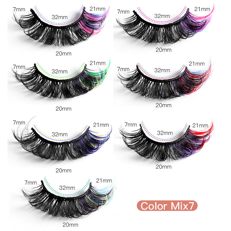 Colorful False Eyelashes, 7 Pairs for Bold Eye Looks