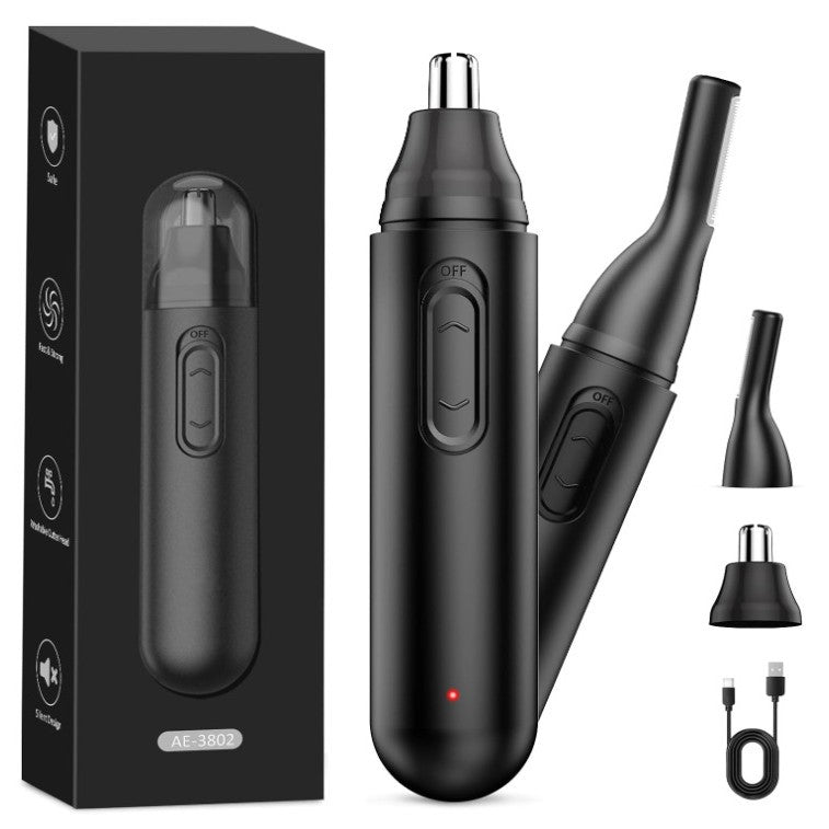 Electric Nose & Eyebrow Trimmer — Silent Rechargeable Grooming