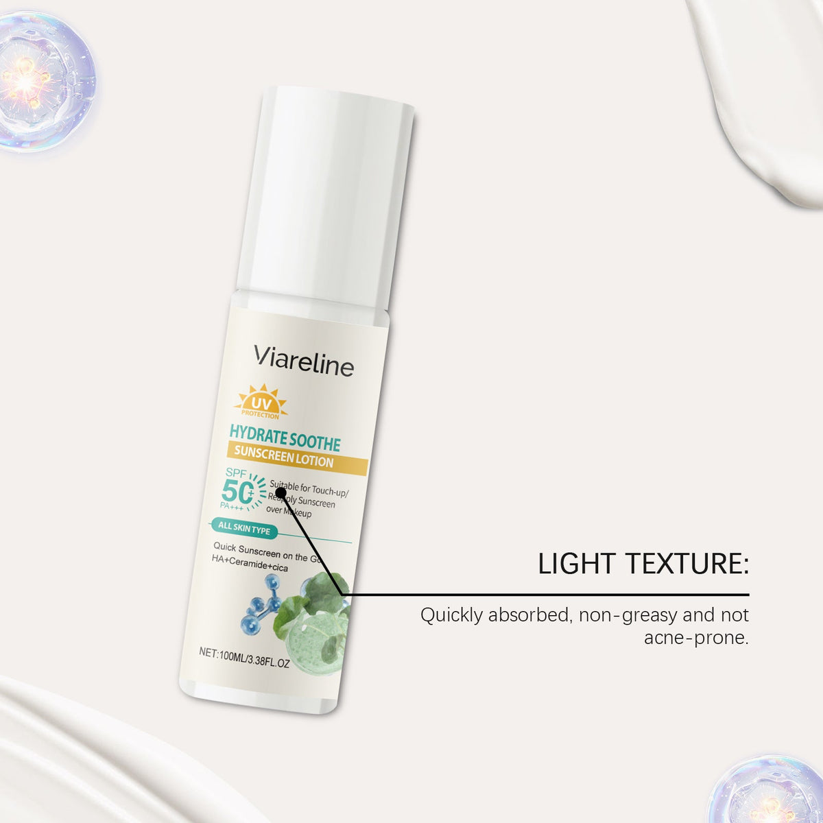 Viareline SPF 50 Hydrating Emulsion Reapply Over Makeup